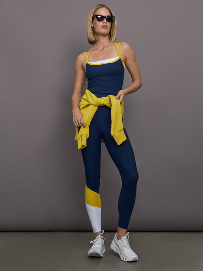Carbon38 | Double Layered Tank in Melt - Navy/Mango/White