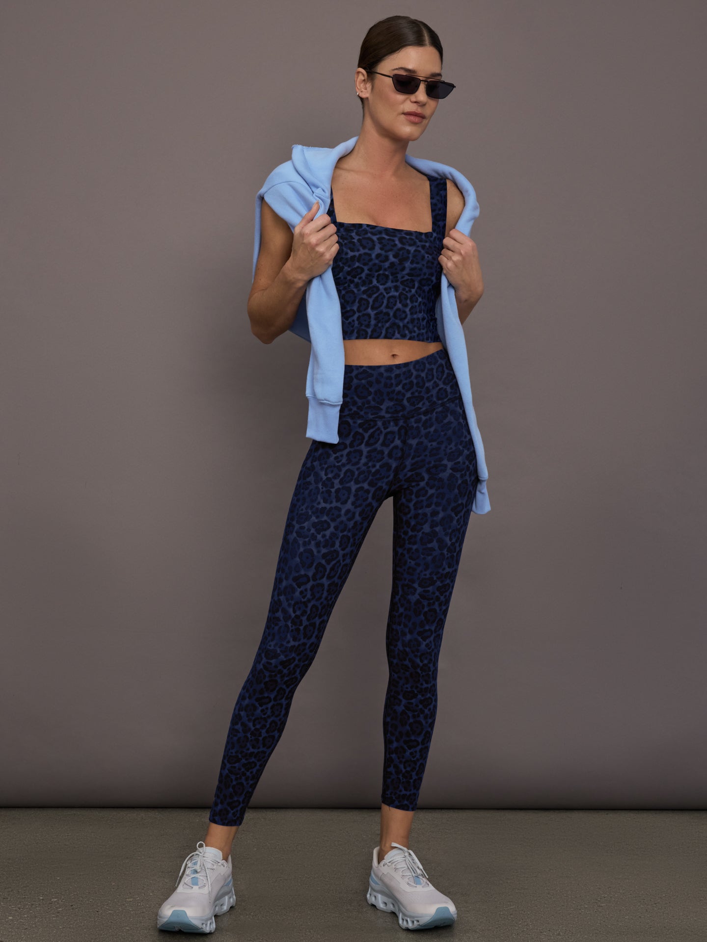 Carbon38 | Square Neck Bra Top in Melt - Navy Leopard