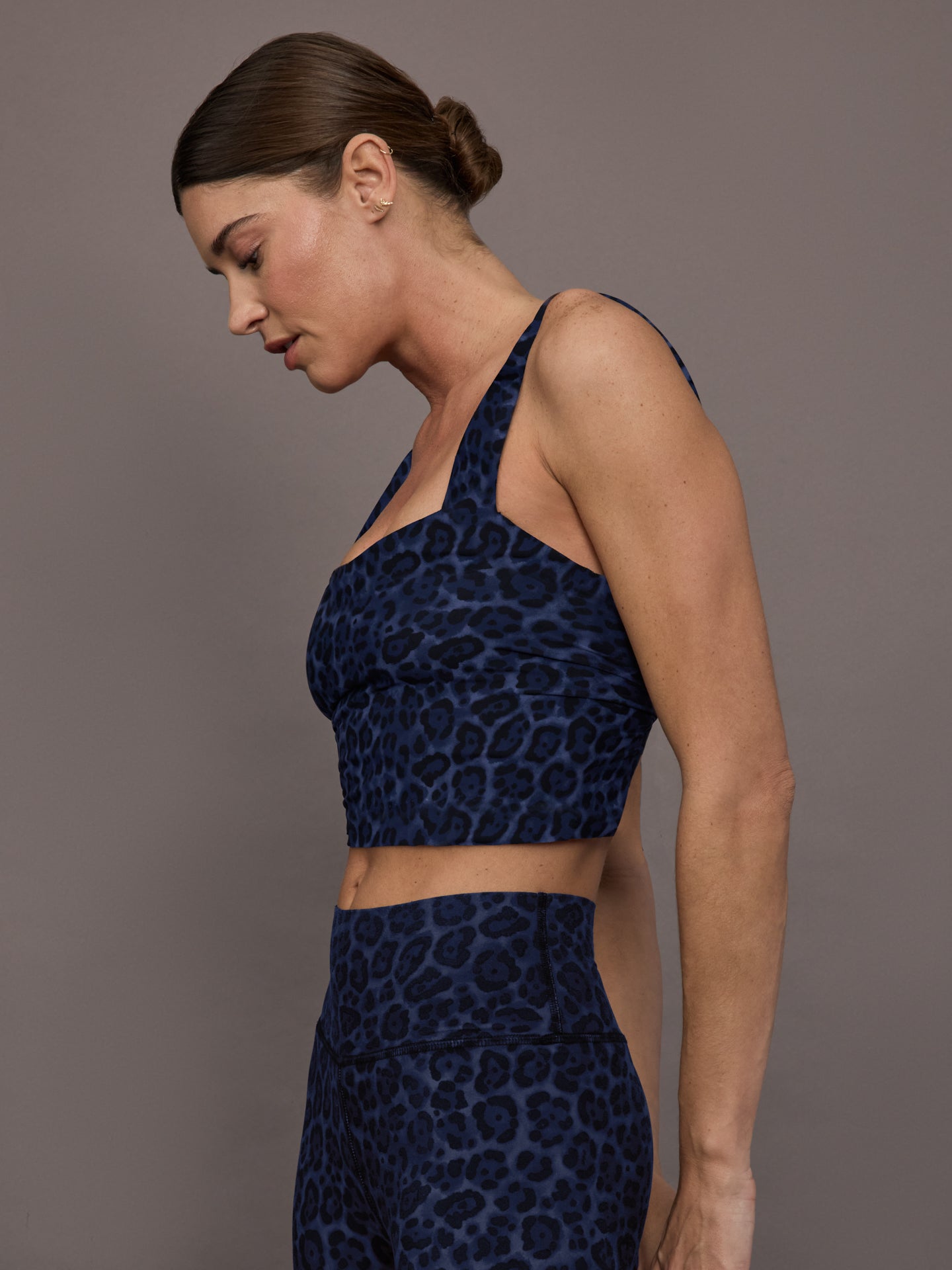 Carbon38 | Square Neck Bra Top in Melt - Navy Leopard