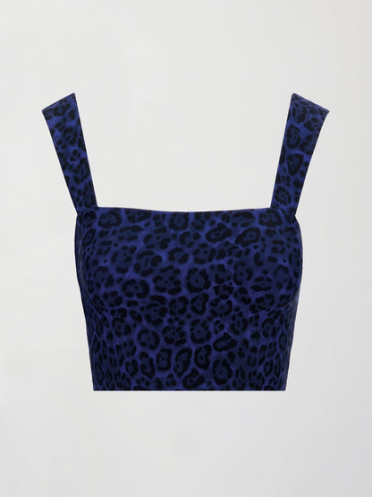 Carbon38 | Square Neck Bra Top in Melt - Navy Leopard