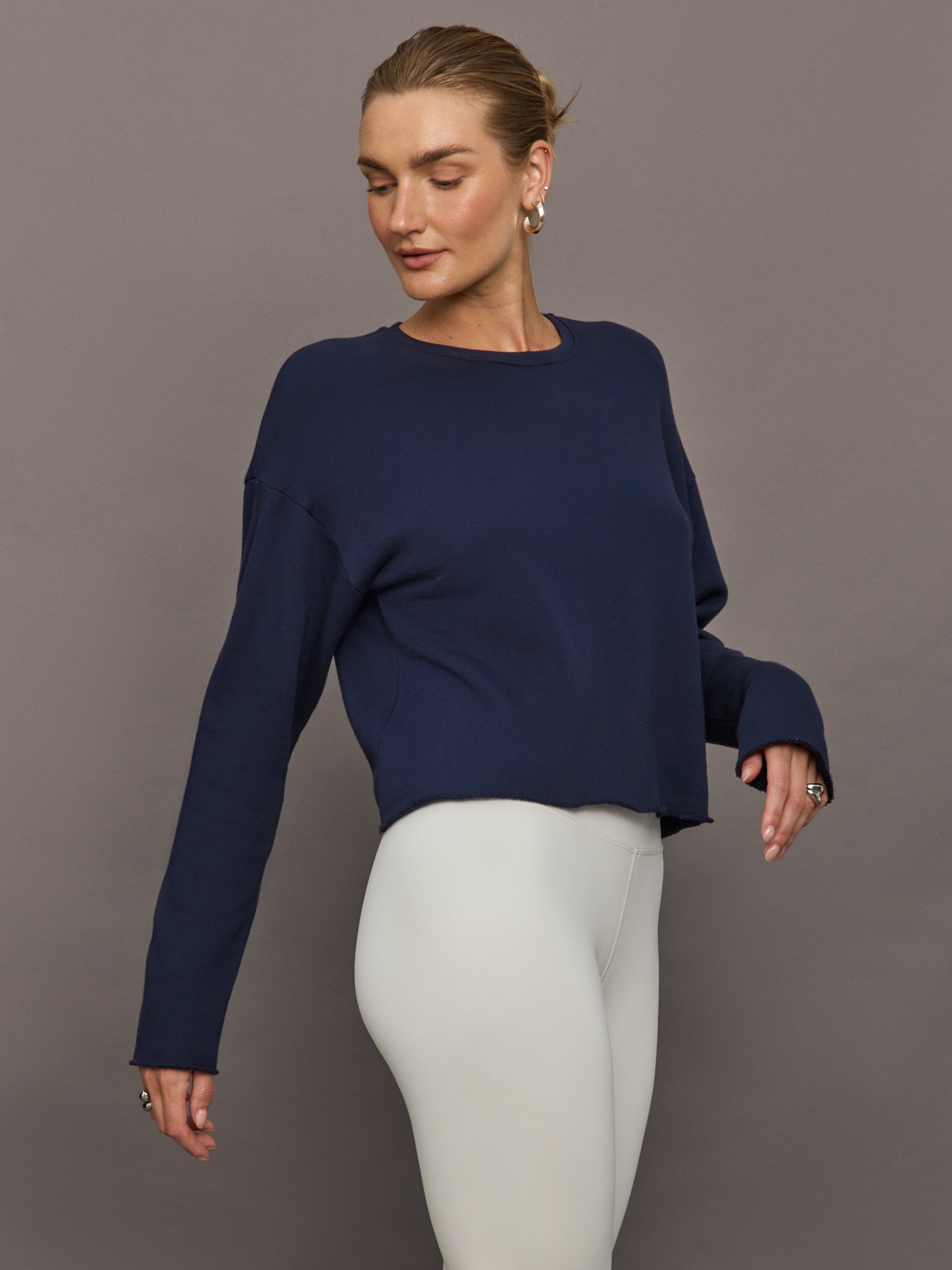 Carbon38 | Crew Neck Sweatshirt in French Terry - Navy Blazer