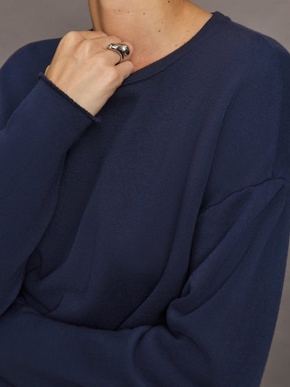 Carbon38 | Crew Neck Sweatshirt in French Terry - Navy Blazer