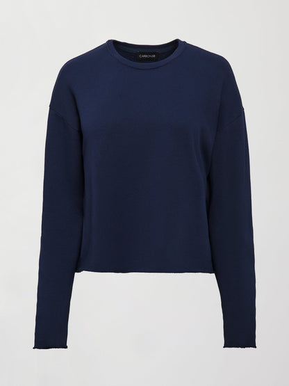 Carbon38 | Crew Neck Sweatshirt in French Terry - Navy Blazer