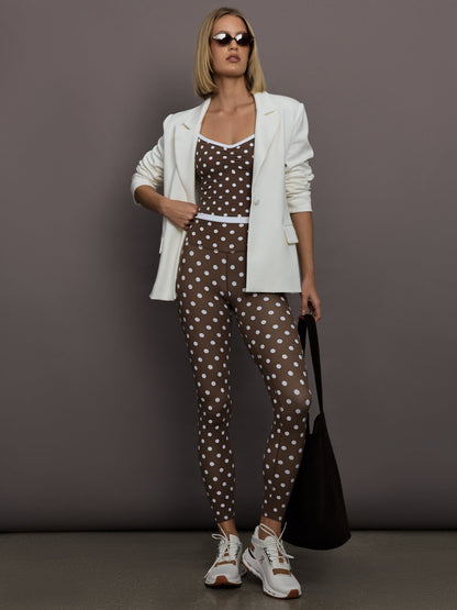 Carbon38 | Polka Dot Ruched Tank in Melt - Carafe/White Polka Dot