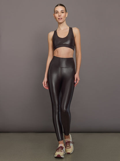 Carbon38 | High Rise 7/8 Legging in Takara Shine - Chocolate Torte