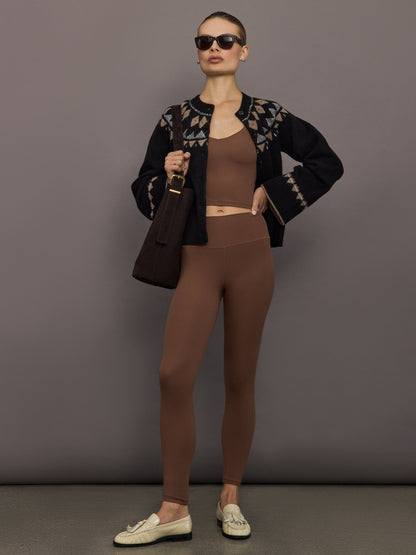Carbon38 | V-Neck Tank in Ribbed Melt - Cocoa Brown