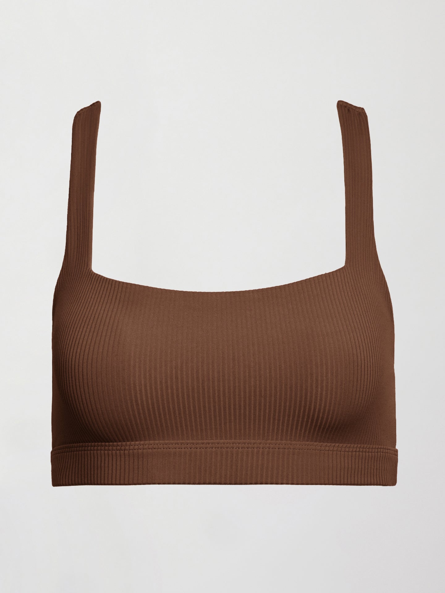 Carbon38 | Racerback Bra in Ribbed Melt - Cocoa Brown