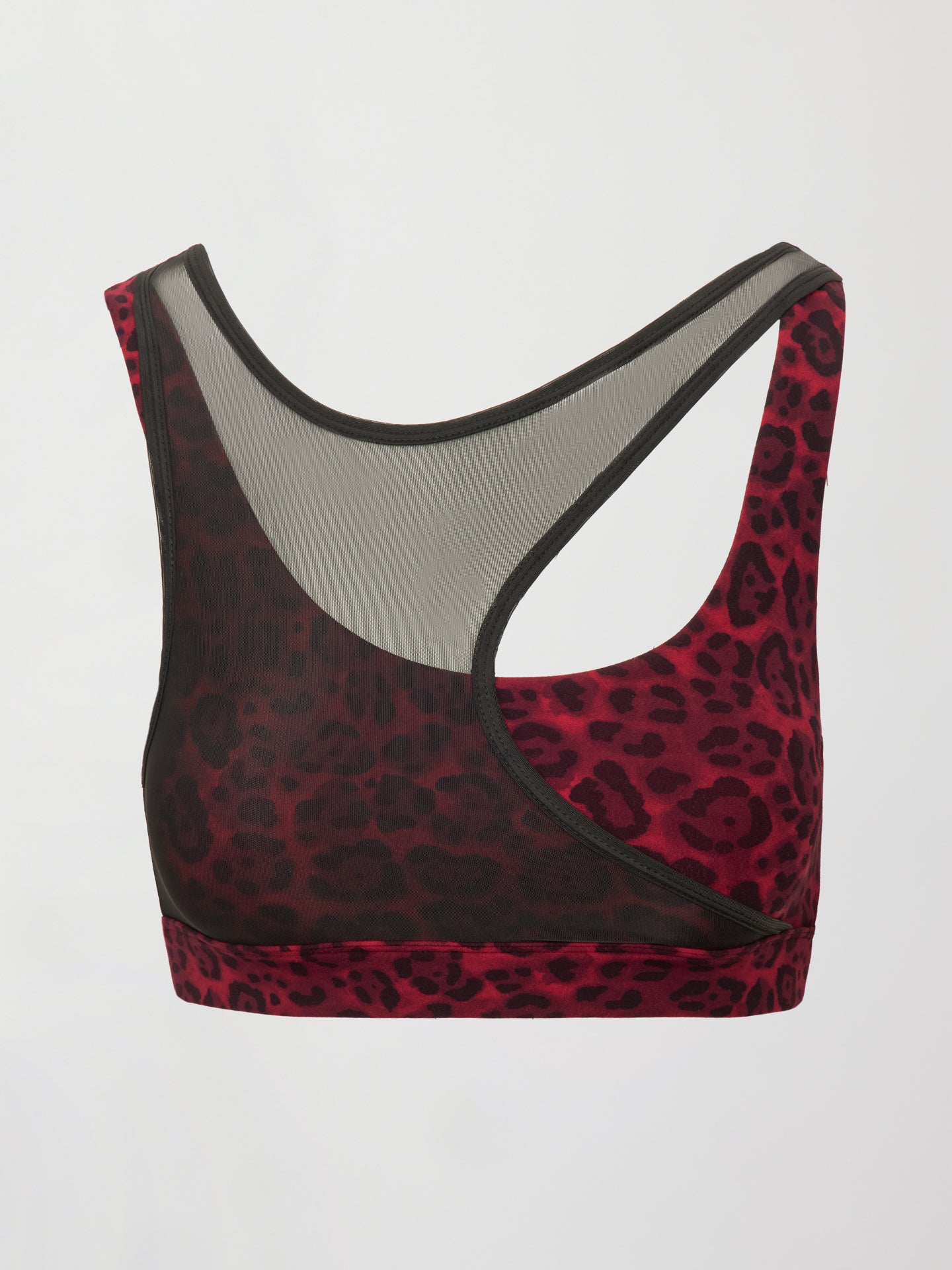 Carbon38 | Mesh Overlay Bra - Red Leopard