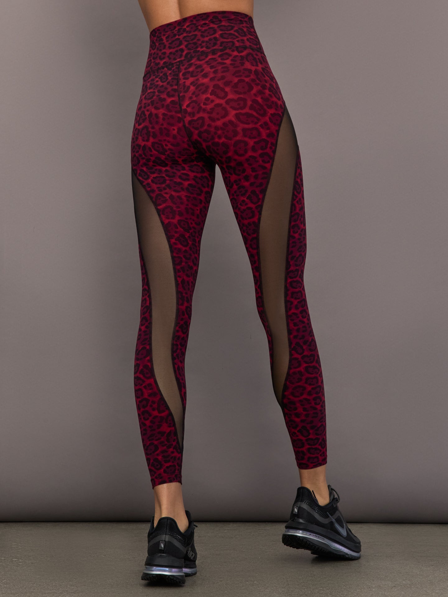 Carbon38 | Sheer Spliced Legging in Melt - Red Leopard