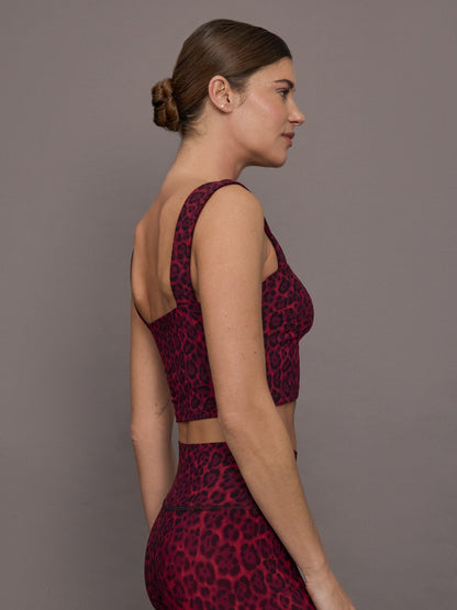 Carbon38 | Square Neck Bra Top in Melt - Red Leopard