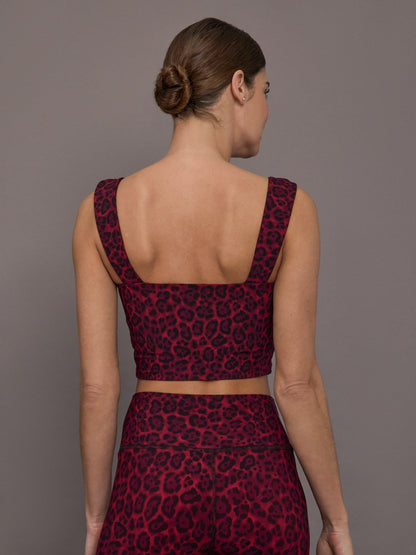 Carbon38 | Square Neck Bra Top in Melt - Red Leopard