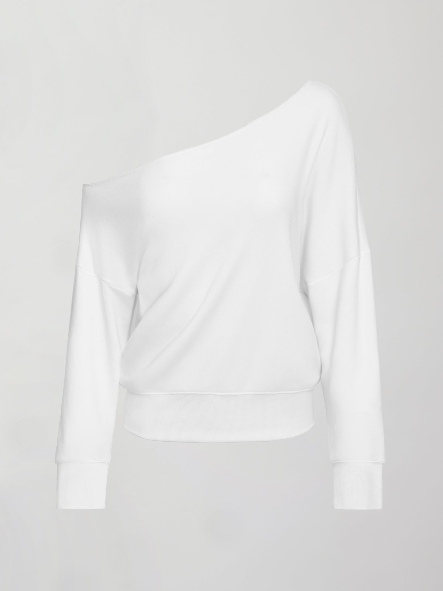 Carbon38 | Off Shoulder Sweatshirt in French Terry - White