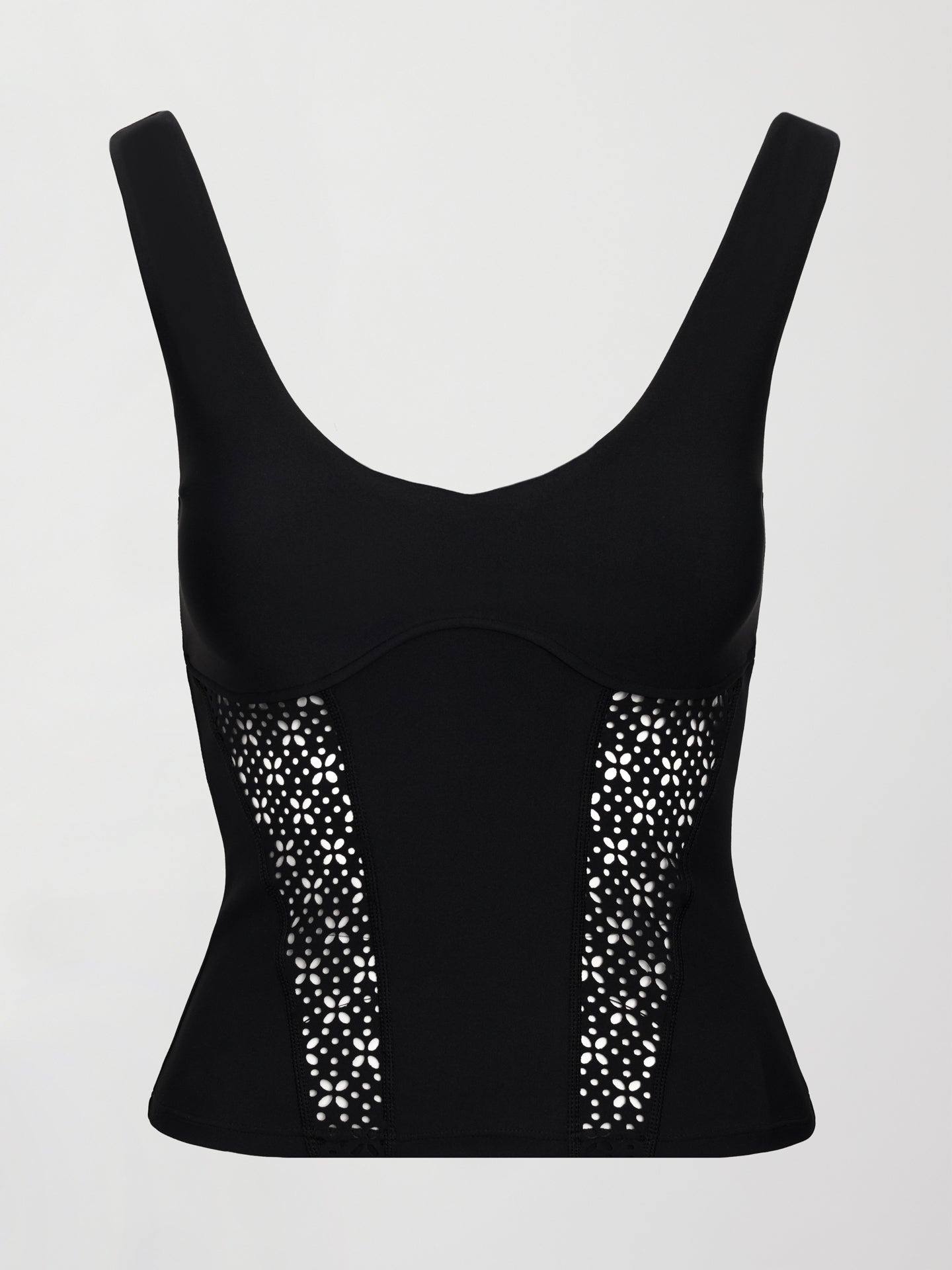 Carbon38 | Laser Cut Tank in Diamond Compression - Black