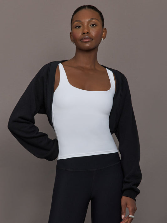 Carbon38 | Long Sleeve Shrug in French Terry - Black