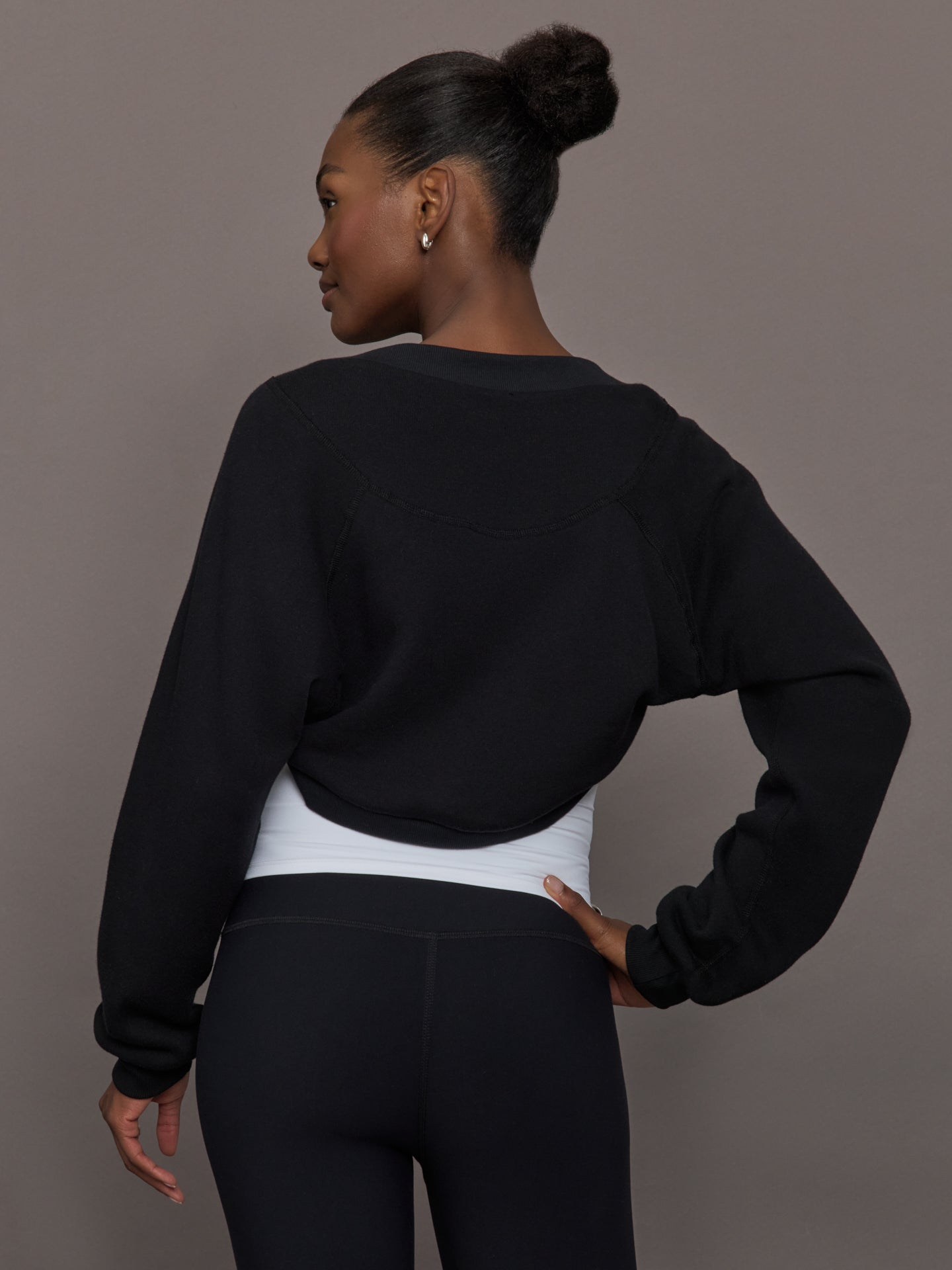 Carbon38 | Long Sleeve Shrug in French Terry - Black