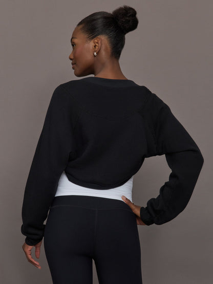 Carbon38 | Long Sleeve Shrug in French Terry - Black
