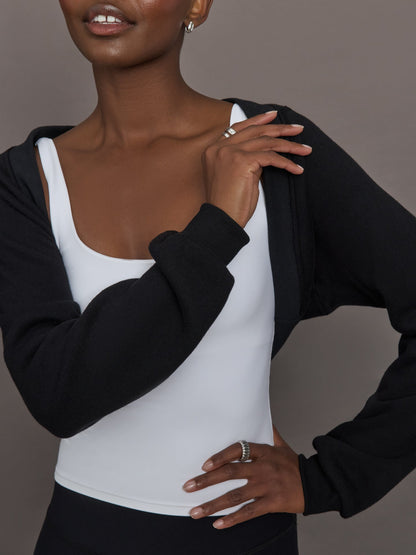 Carbon38 | Long Sleeve Shrug in French Terry - Black