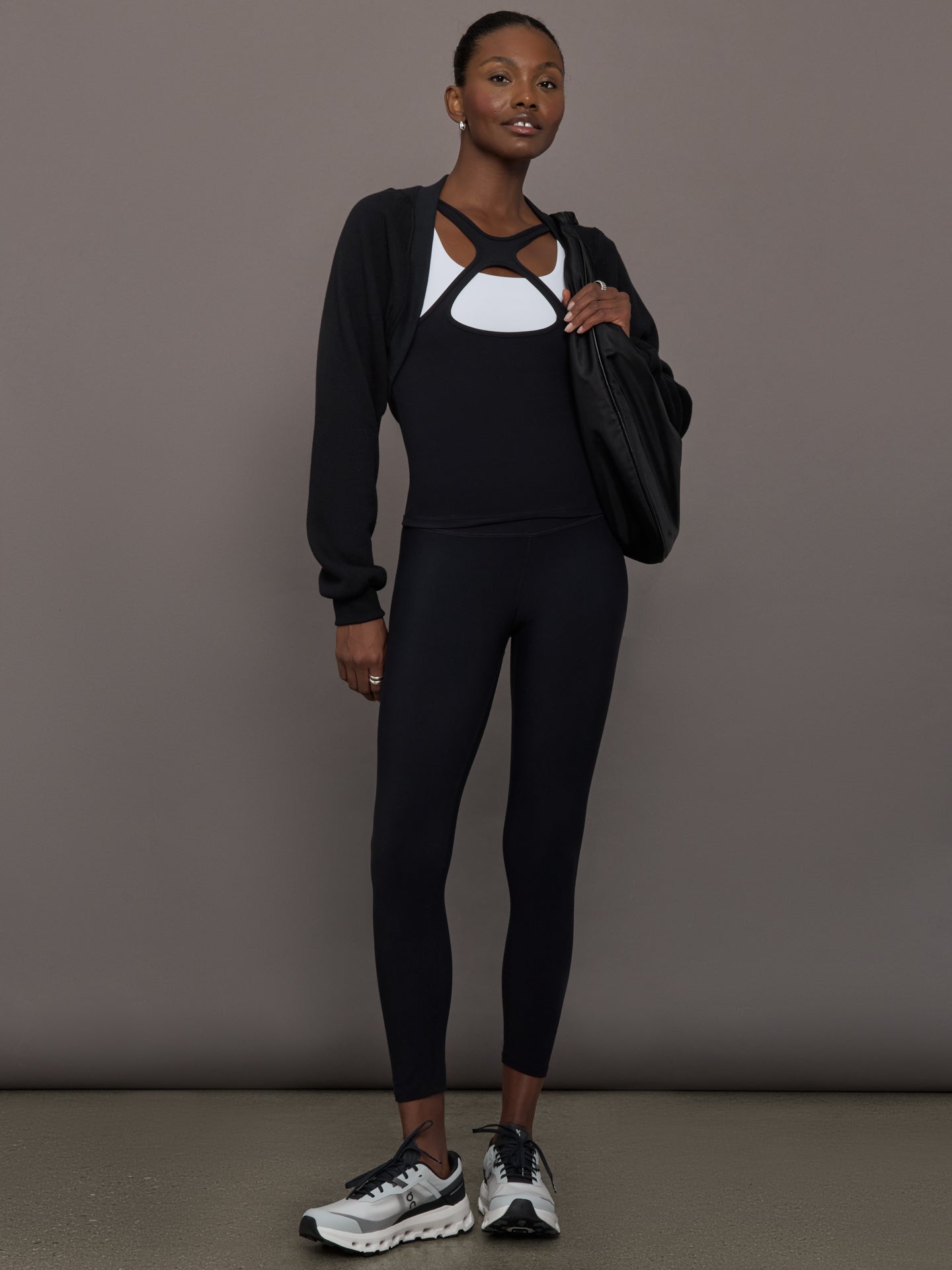 Carbon38 | Long Sleeve Shrug in French Terry - Black