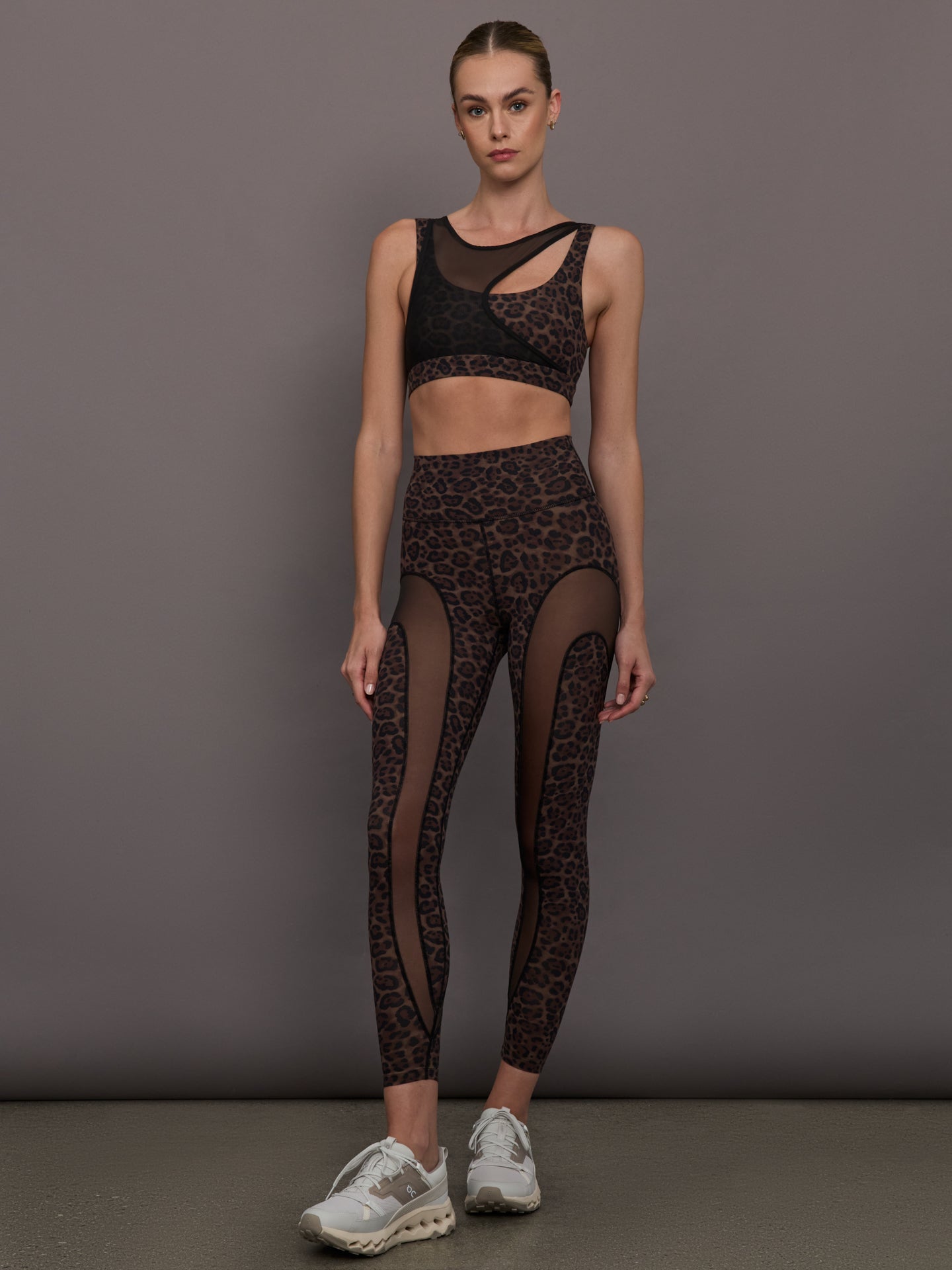 Carbon38 | Mesh Overlay Bra in Melt - Leopard Print