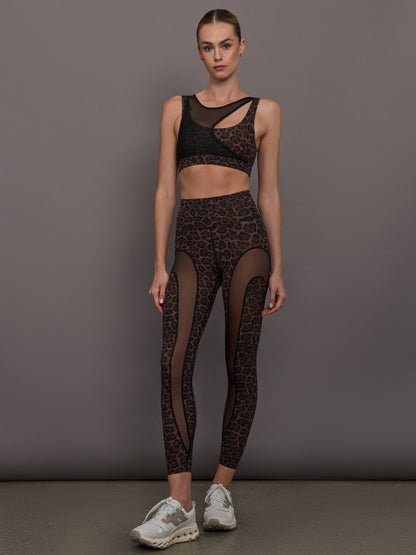 Carbon38 | Mesh Overlay Bra in Melt - Leopard Print
