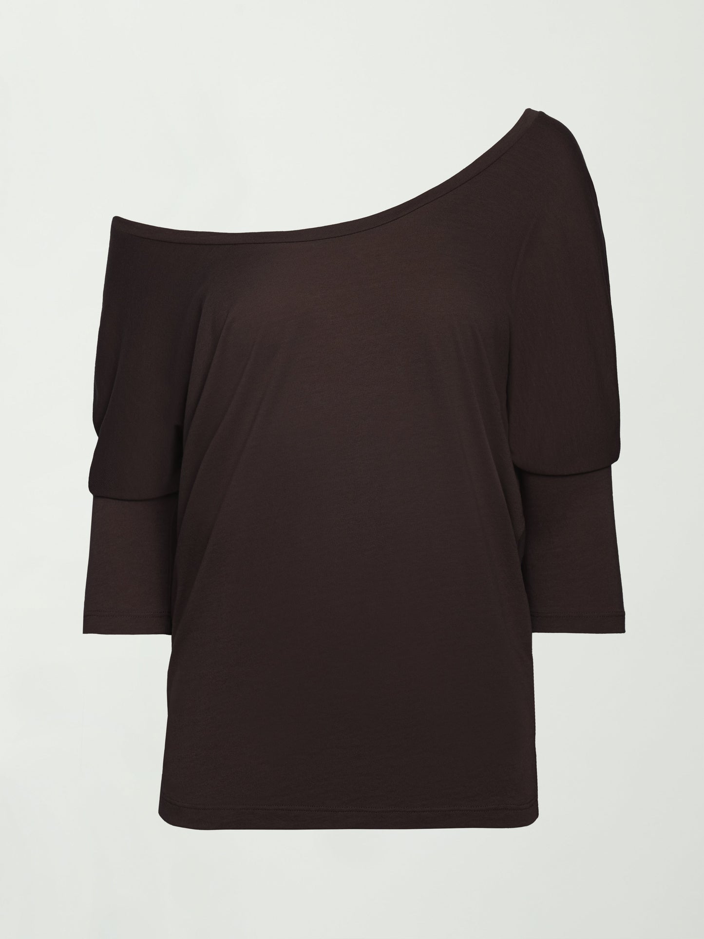 Carbon38 | Long Sleeve Off Shoulder Tee - Chocolate Torte