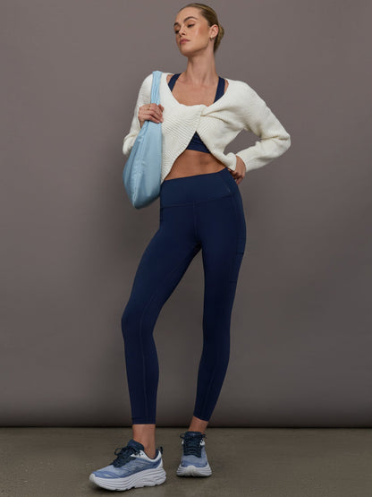 Carbon38 | High Rise Pocket Legging in Diamond Compression - Navy