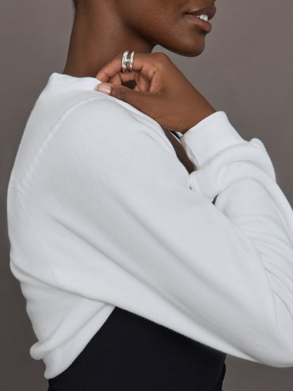 Carbon38 | Long Sleeve Shrug in French Terry - White