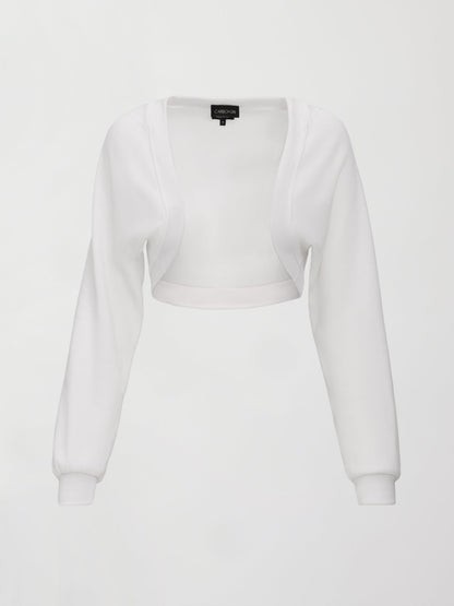 Carbon38 | Long Sleeve Shrug in French Terry - White