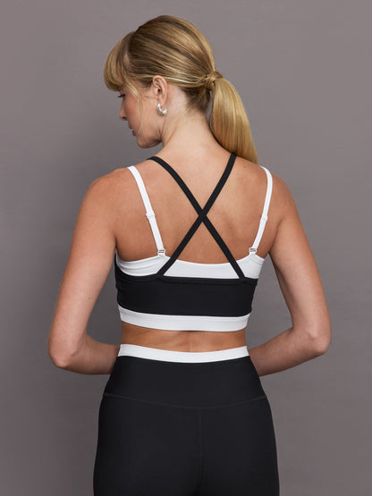 Carbon38 | Double Layered Contrast Bra in Melt - Black/White