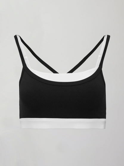 Carbon38 | Double Layered Contrast Bra in Melt - Black/White