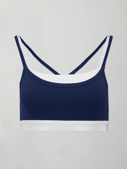 Carbon38 | Double Layered Contrast Bra in Melt - Navy/White