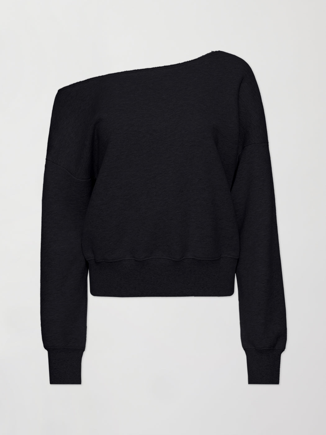 Carbon38 | Off Shoulder Sweatshirt in French Terry - BLACK