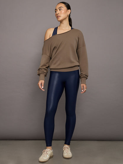 Carbon38 | Off Shoulder Sweatshirt in French Terry - Caribou