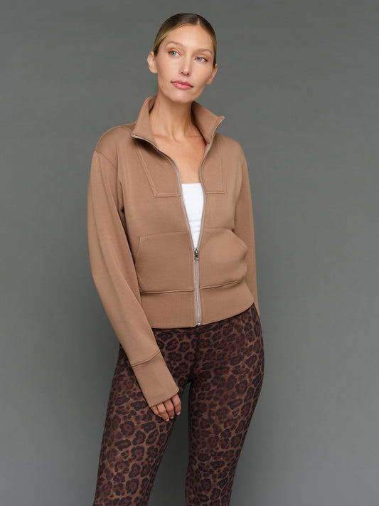 Carbon38 | Full Zip Jacket in Interlock - Caribou