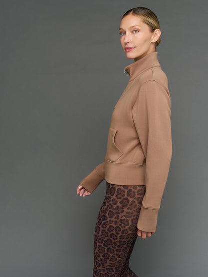 Carbon38 | Full Zip Jacket in Interlock - Caribou