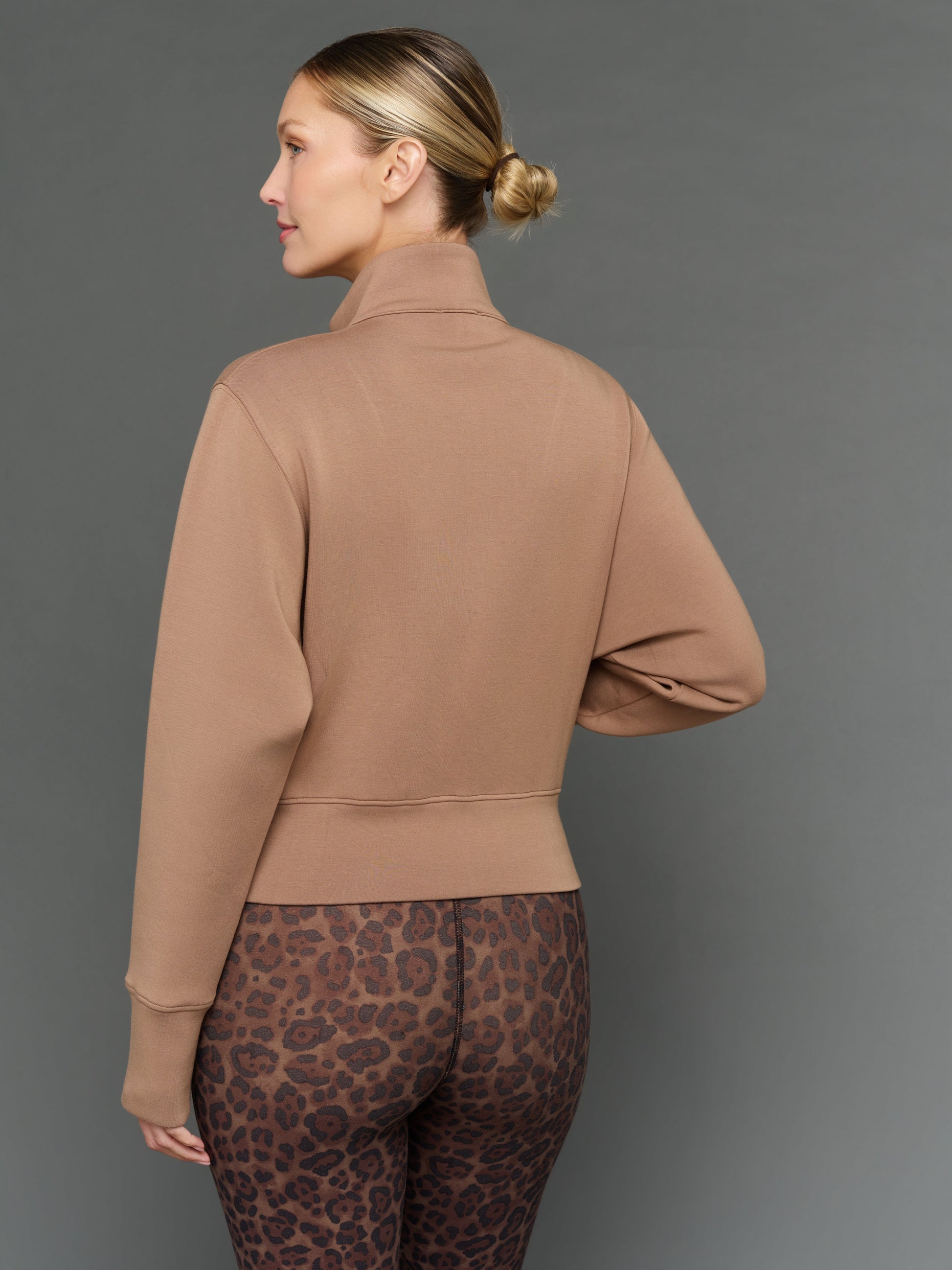 Carbon38 | Full Zip Jacket in Interlock - Caribou