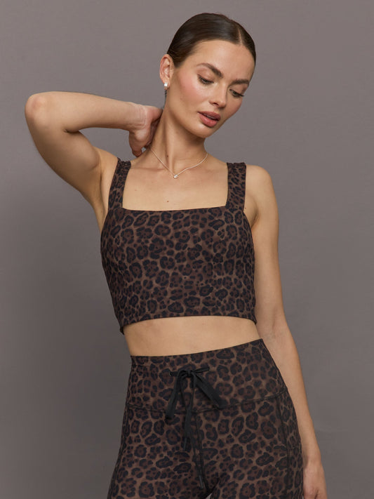 Carbon38 | Square Neck Bra Top in Melt - Leopard Print