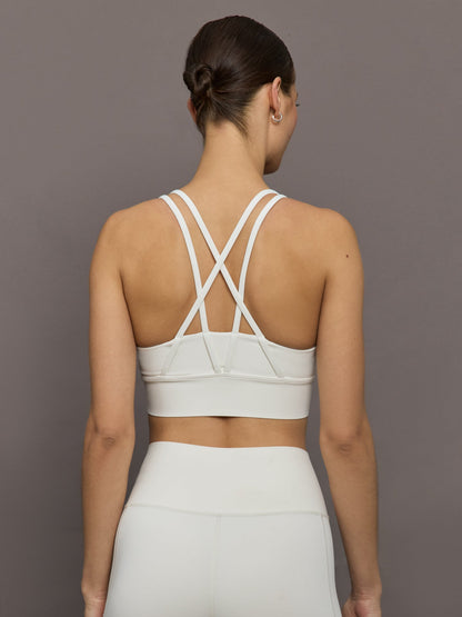 Carbon38 | Multi Strap Active Bra in Diamond Compression - Cloud Dancer
