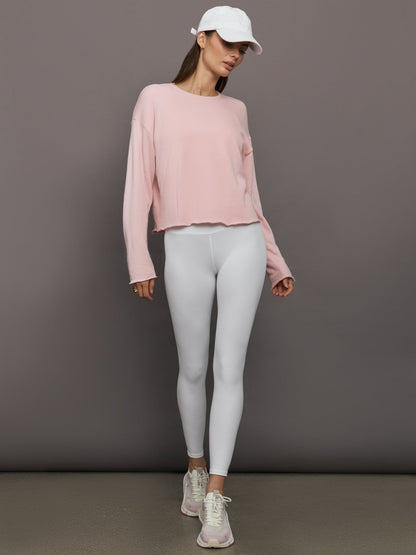 Carbon38 | High Rise Legging in Ribbed Melt - White