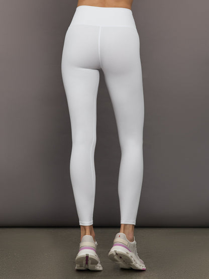 Carbon38 | High Rise Legging in Ribbed Melt - White