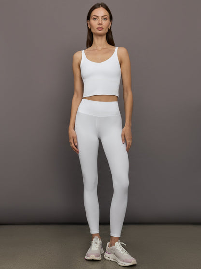 Carbon38 | V-Neck Tank in Ribbed Melt - White