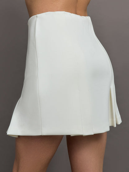 Carbon38 | Tennis Skirt in Scuba - White