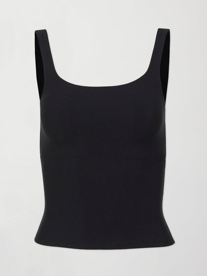 Carbon38 | Wide Scoop Bra Tank in Melt - Black