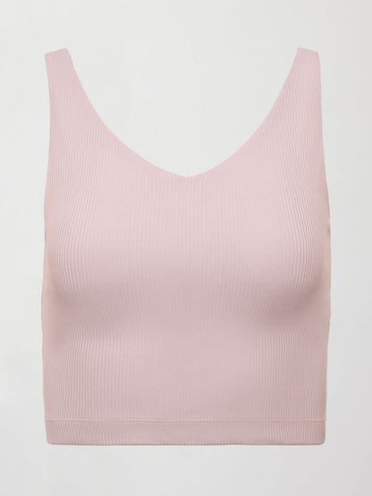 Carbon38 | V-Neck Tank in Ribbed Melt - Lotus