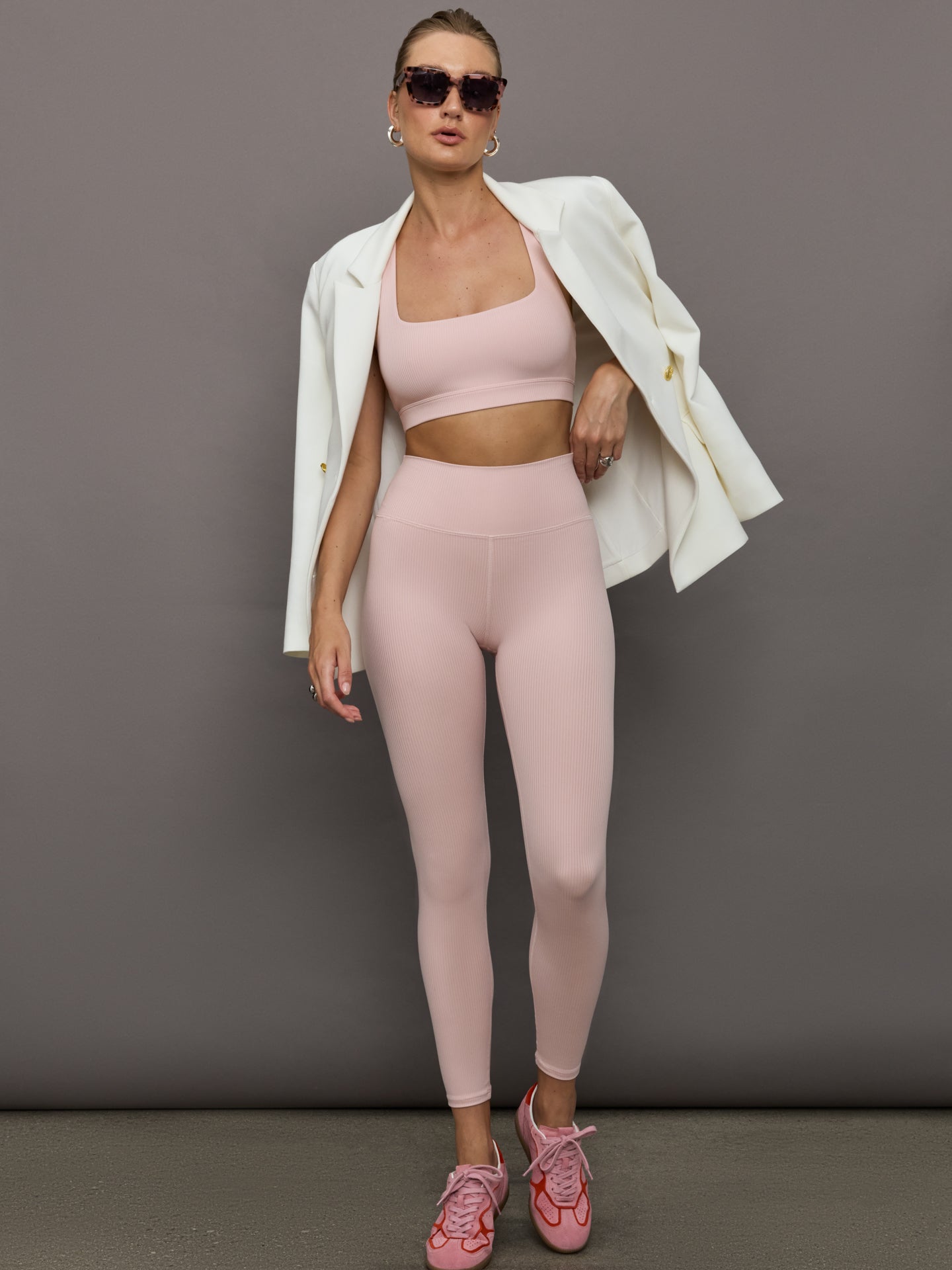 Carbon38 | Racerback Bra in Ribbed Melt - Lotus