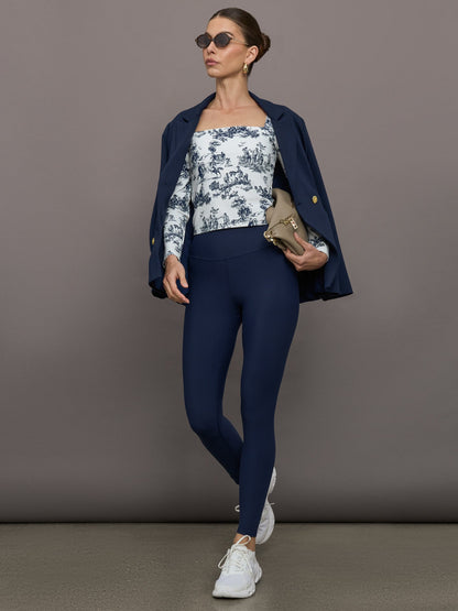 Carbon38 | Toile Long Sleeve Top - Navy Toile
