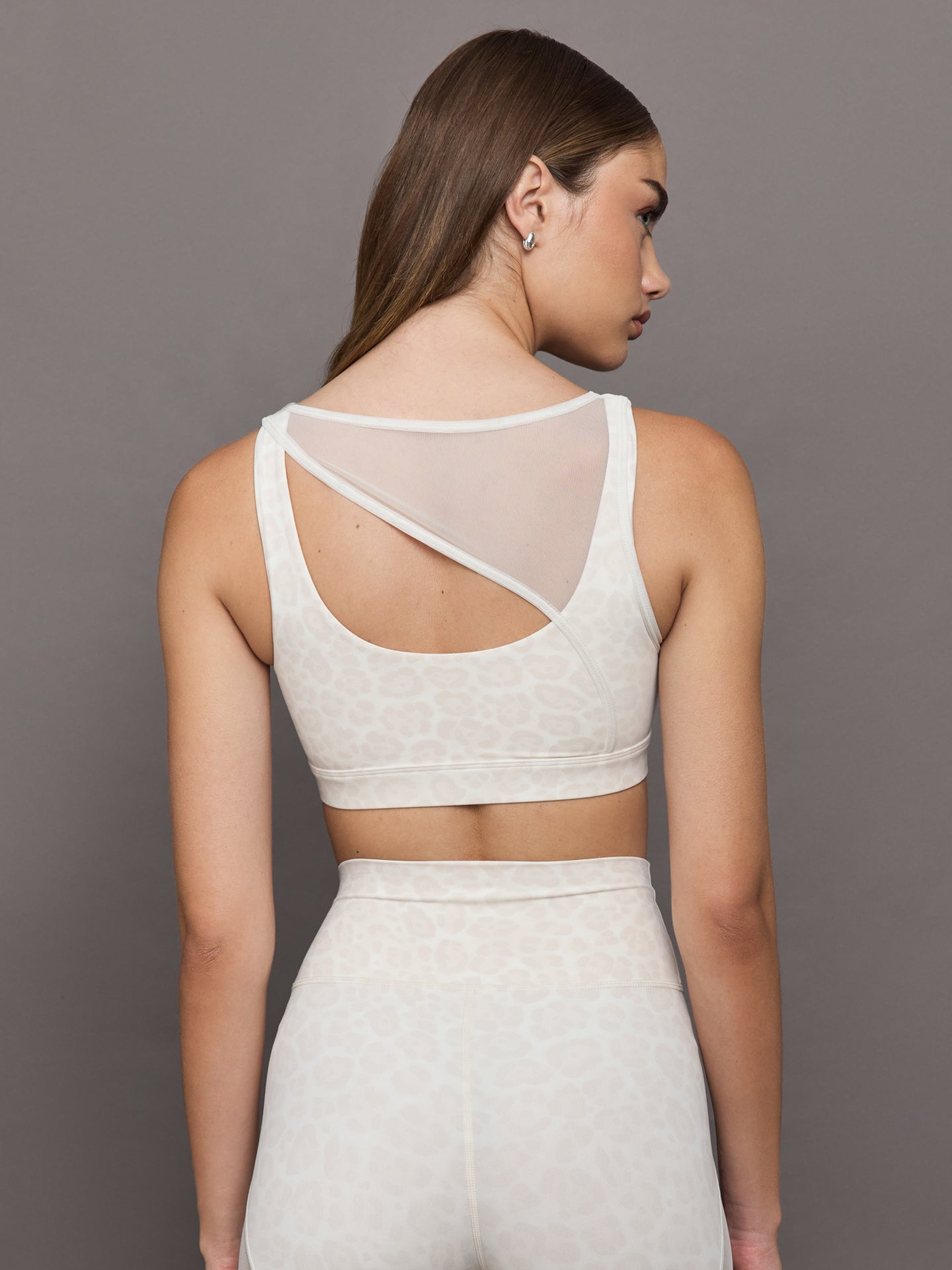 Carbon38 | Mesh Overlay Bra in Melt - Snow Leopard