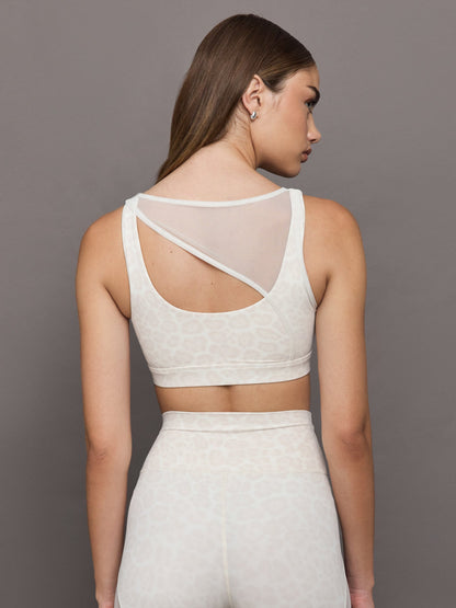 Carbon38 | Mesh Overlay Bra in Melt - Snow Leopard