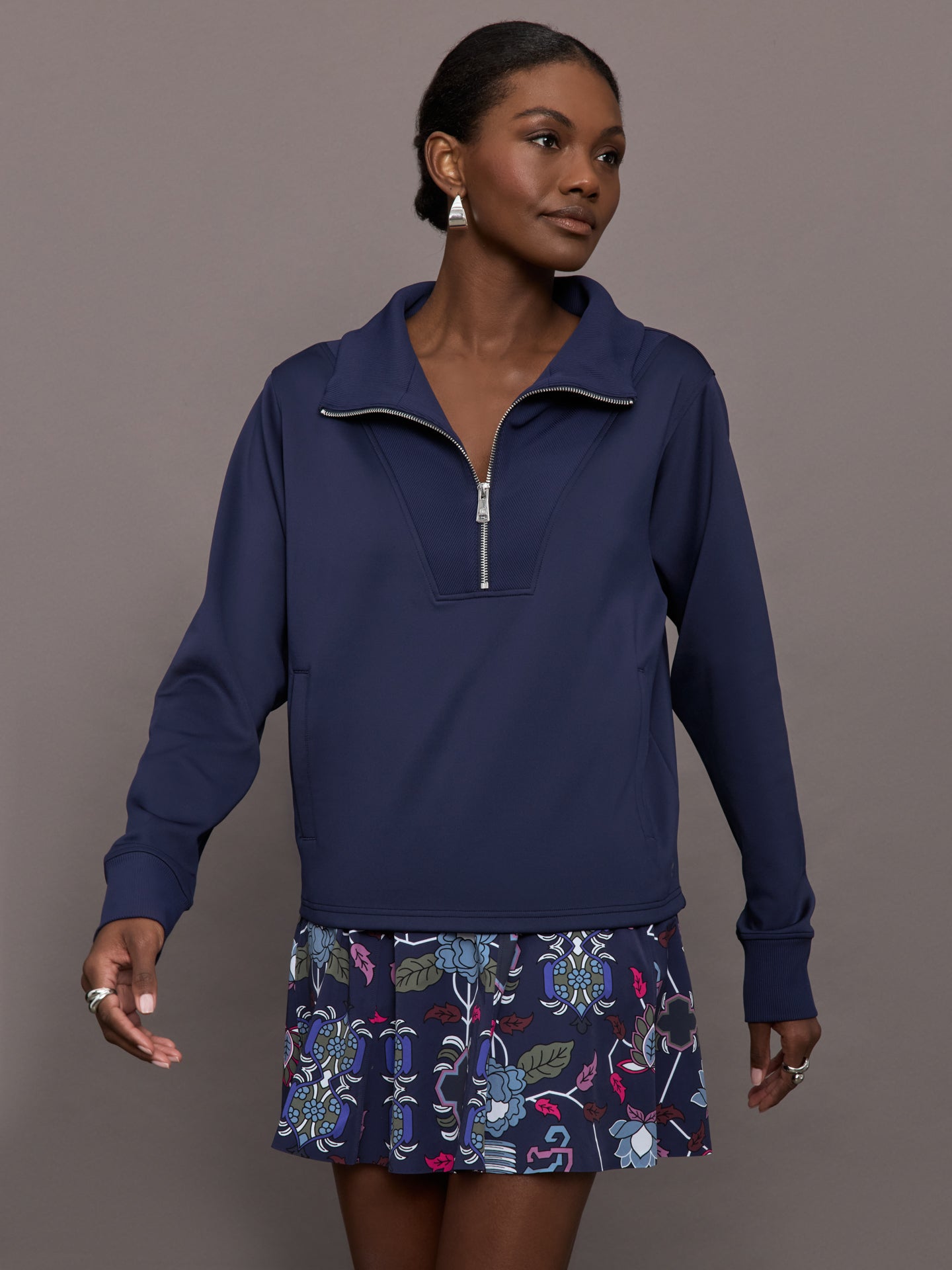 Carbon38 | Wren 1/4 Zip - Maltese Blue