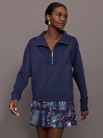 Carbon38 | Wren 1/4 Zip - Maltese Blue